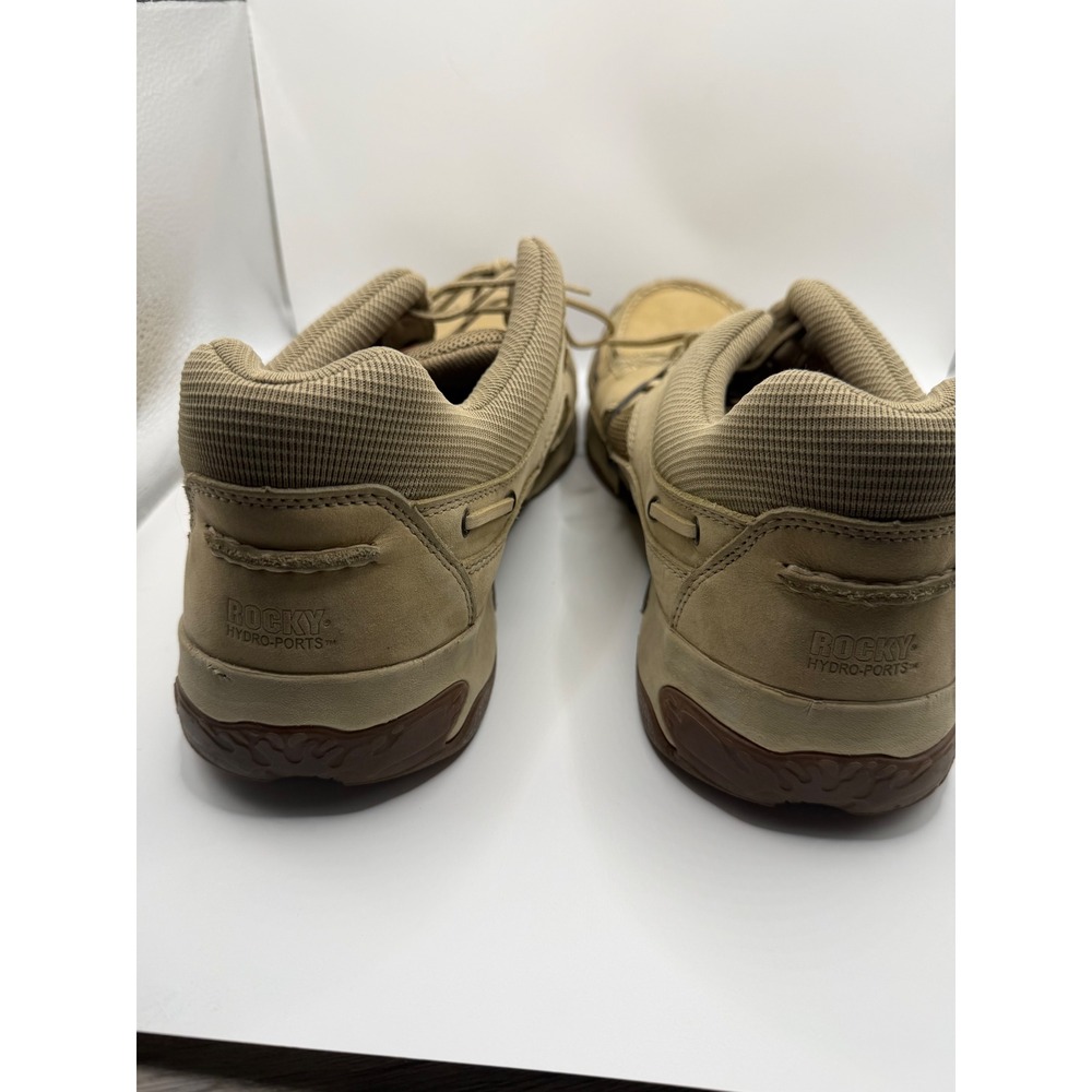 Rocky Hydro-Ports Mens 14 M Tan Leather Mesh Boat Shoes Moc Toe Oxfords 4612 - Picture 5 of 10